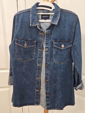 Waven Dark Blue Denim Button-Up Jacket